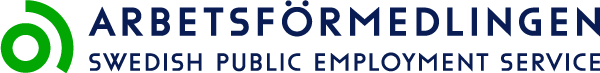 Logotyp för Arbetsförmedlingen med texten "Swedish Public Employment Service" under.